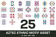 25 Aztec Ethnic Motif Asset, a Pattern Graphic by Pikgura (Thumbnail 1 of 3)