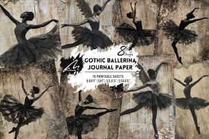 Shabby Chic Gothic Ballerina Figures, a Person Illustration by Digital Art Mahdiseño