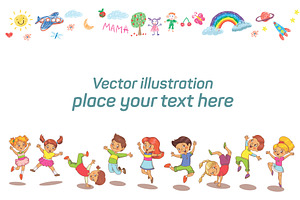 Vector set with little children