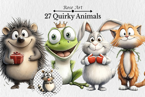 Quirky Animals PNG Clipart, a Seasonal Illustration by Rose Art