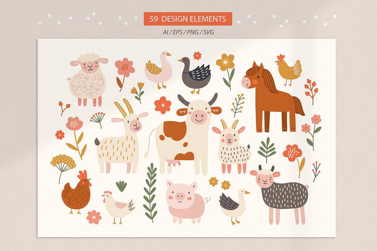 Funny Farm Kit, an Animal Illustration by miumiu (Photo 5 of 15)