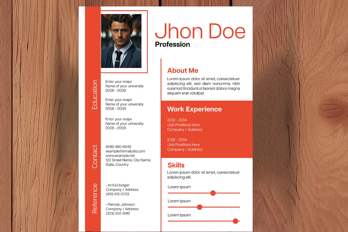 Professional Resume Business CV, a Templates & Theme by studiogstock (Photo 1 of 2)