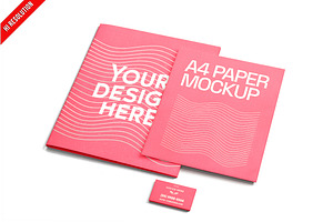 Folder Letterhead Card Mockup PSD, an Advertising Mockup by Bruno's Shop