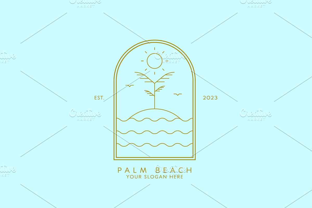 Palm Beach Logo Design Illustration, a Branding & Logo Template by Morvana Crew