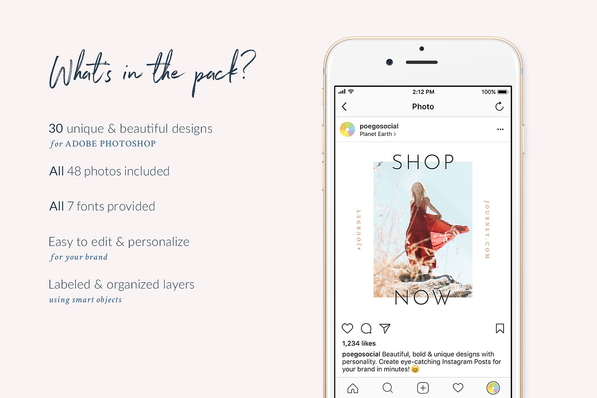 Instagram Posts Deserts | PS, a Social Media Template by Poego Social