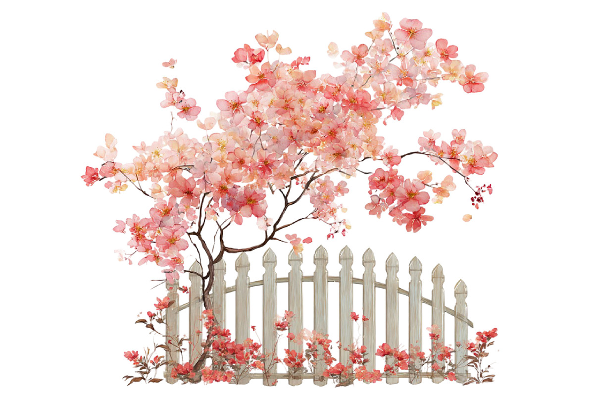 Watercolor Floral Fence Clipart, an Illustration by Designking (Photo 4 of 5)