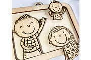 Custom Family Portrait Laser Cut, an Object Graphic by Bubert Art (Thumbnail 9 of 10)