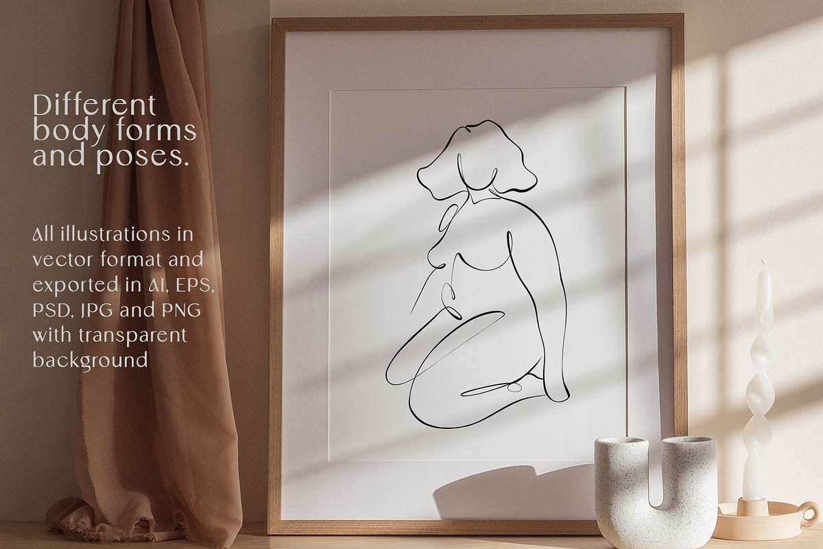 BODY - abstract one line art, an Illustration by Anna.Klets (Photo 3 of 11)