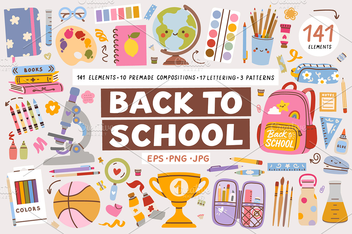 Back to School Vector Collection, an Education Illustration by sundrameda (Photo 1 of 7)