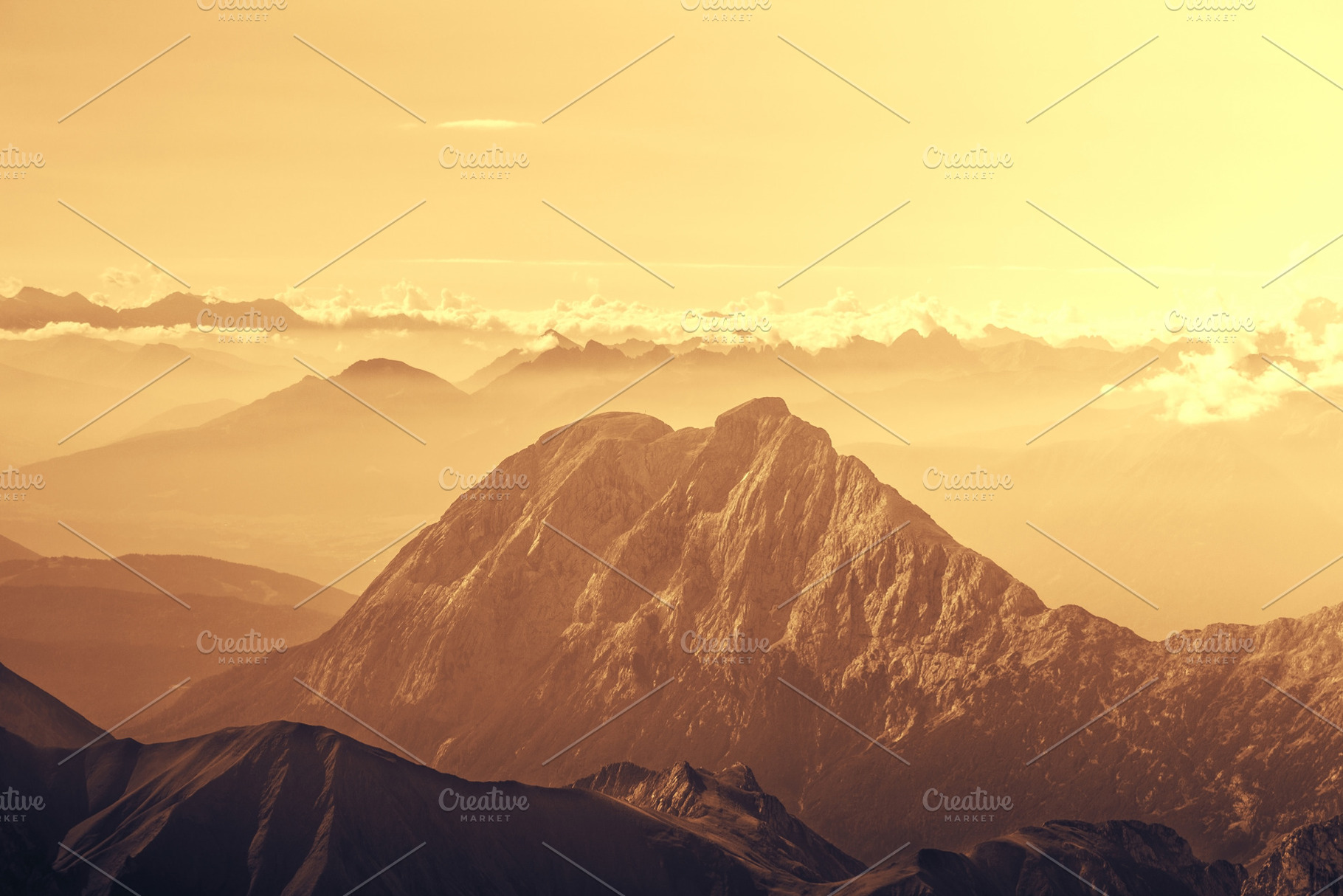 Mountain sunset stock photo containing beautiful and instagram, a Nature Photo by Riho Rannamäe