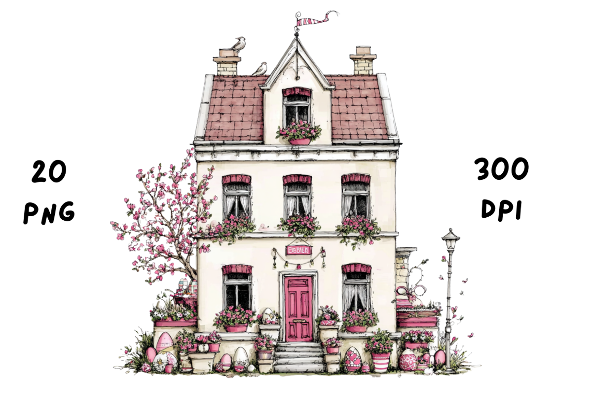 Whimsical Floral Spring House, a Seasonal Illustration by GiraffeCreative (Photo 10 of 20)