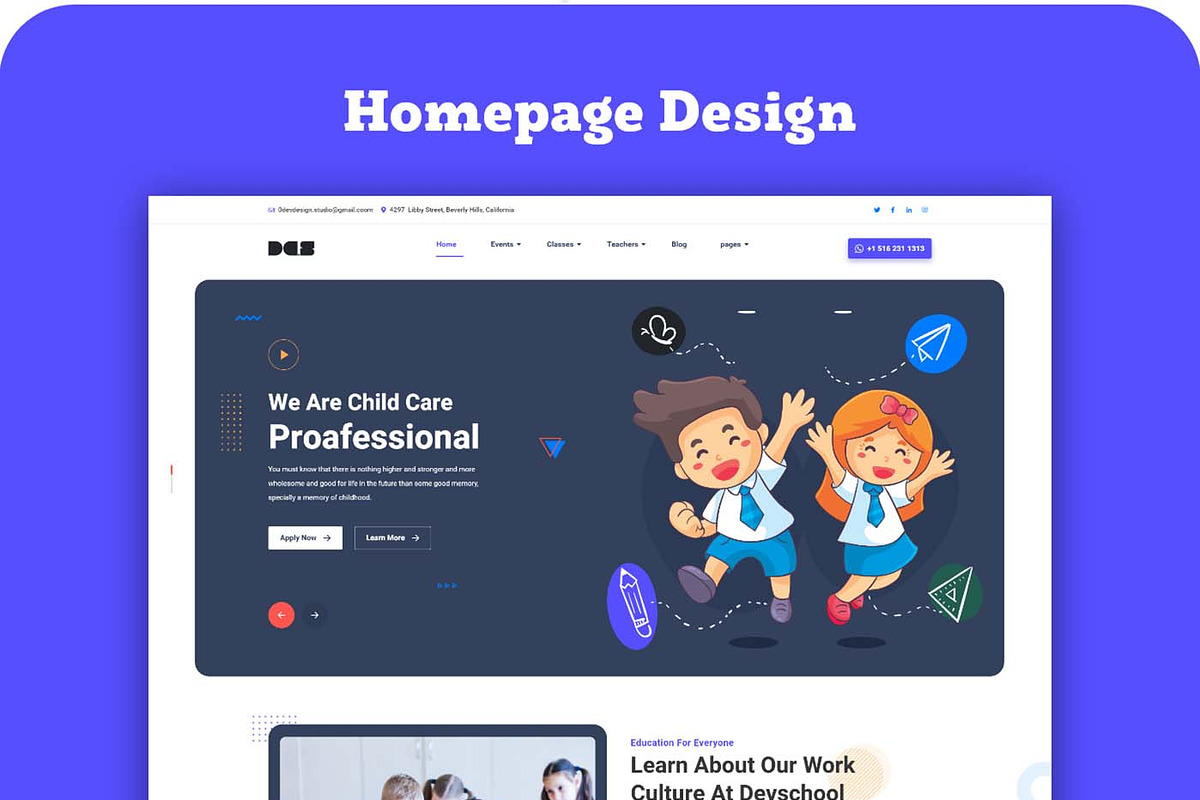 Dev Kindergarten Education Template, a Wireframe Template by litoondev (Photo 5 of 8)