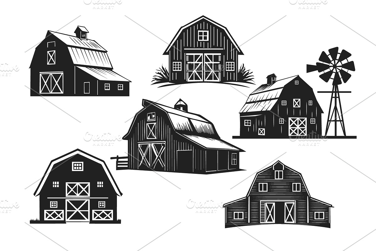 Vintage Barn House Logo Design, an Object Graphic by e-artdesign (Photo 1 of 7)