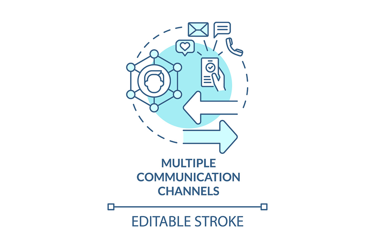 Multiple communication channels icon, an Outline Icon by IMG Visuals