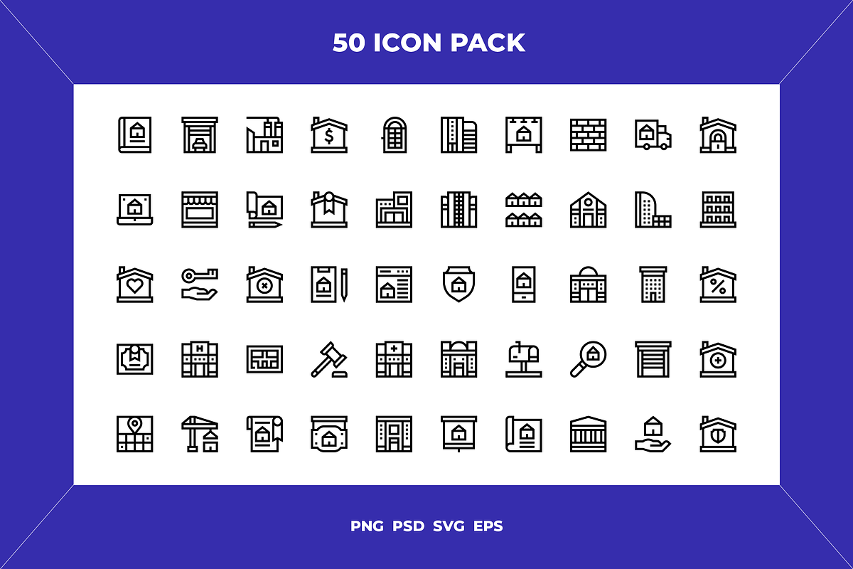 Real estate icons, an Outline Icon by Wencory (Photo 1 of 2)