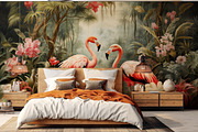 Hand drawn flamingo wallpaper, a Wallpaper Graphic by Muzi pear studio (Thumbnail 1 of 12)