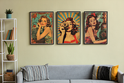 Vintage Pin Up Girl Poster Bundle, a Decorative Illustration by Genius Graph (Thumbnail 2 of 3)
