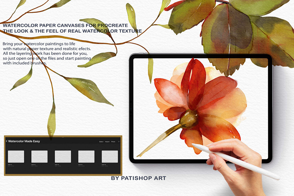 Watercolor Procreate Brushes 25% OFF, a Brush Add-On by Patishop Art