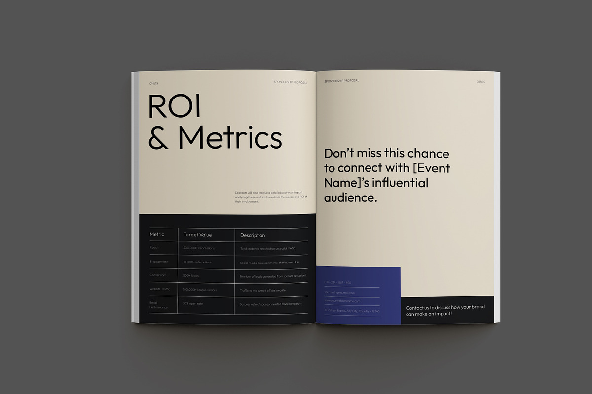 Blue Minimal Sponsorship Proposal, a Brochure Template by Neermana (Photo 9 of 10)