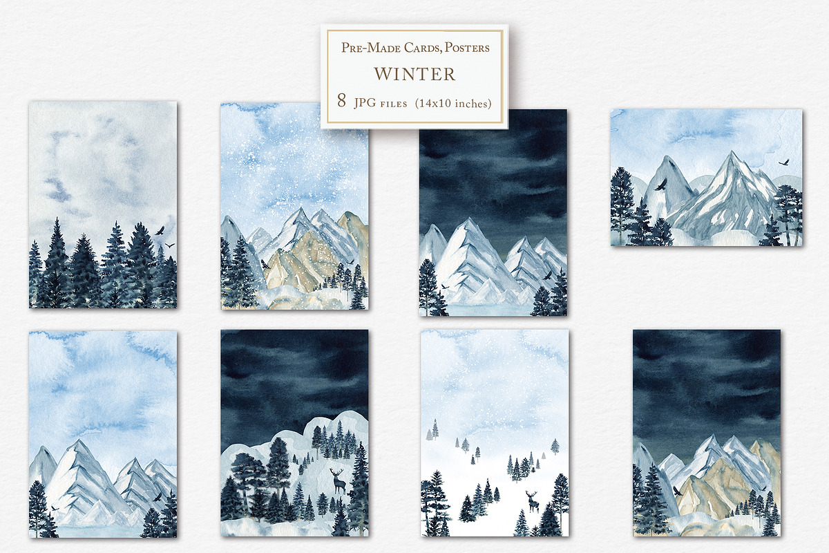 Winter Forest Mountain Gold, an Object Graphic by svetlanaARTdreams (Photo 6 of 16)