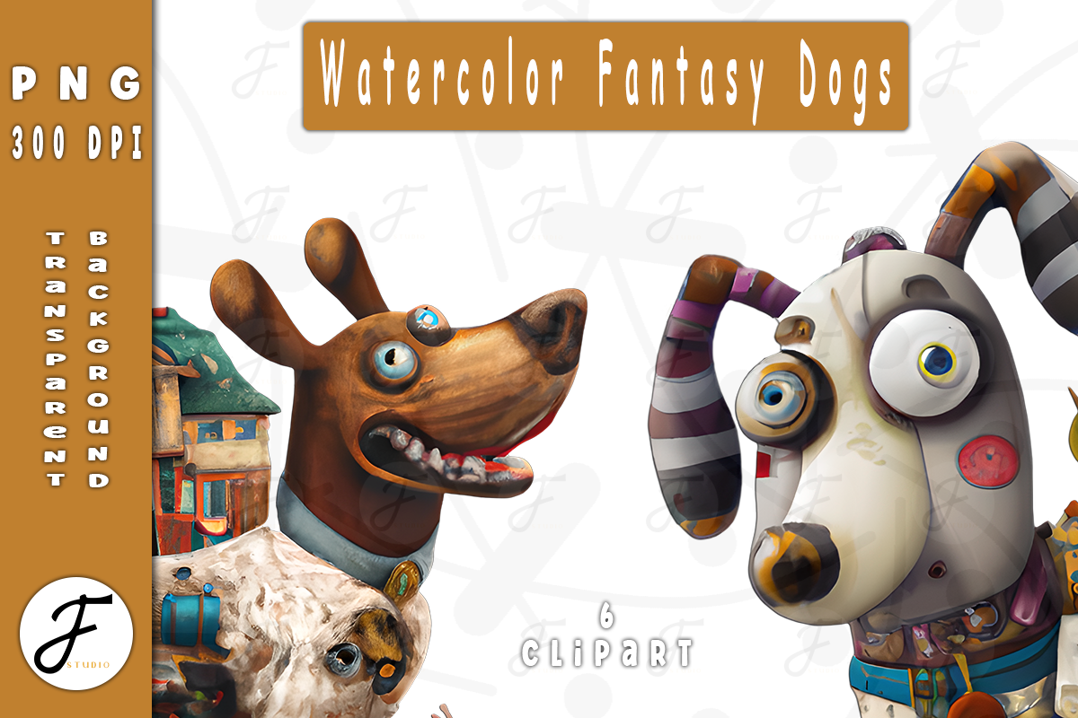 Watercolor Fantasy Dogs, an Animal Illustration by Joaquin Fernandez Studio (Photo 3 of 3)
