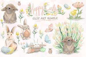 Happy Easter Clip Art Bundle