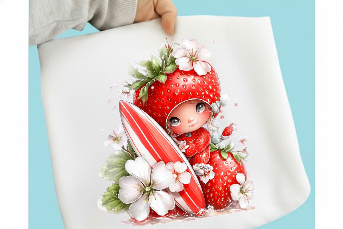 Whimsical Summer Strawberry Clipart, an Illustration by designcity5 (Photo 4 of 5)