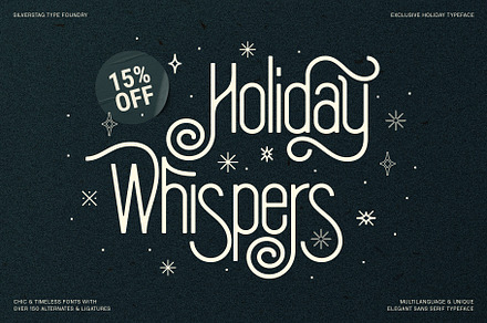SLTF Holiday Whispers Typeface, a Sans Serif Font by SilverStag Type Foundry