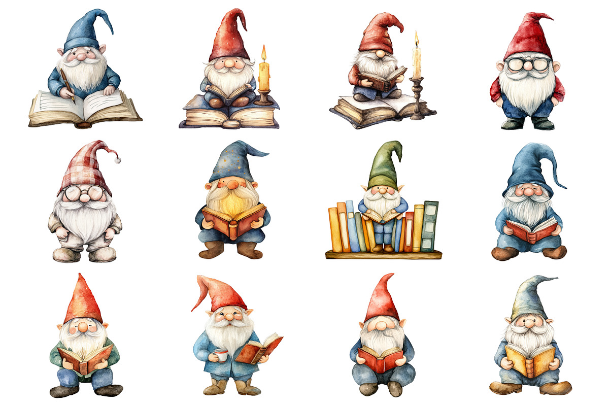 Books Gnome Clipart, an Illustration by Design Market (Photo 4 of 4)