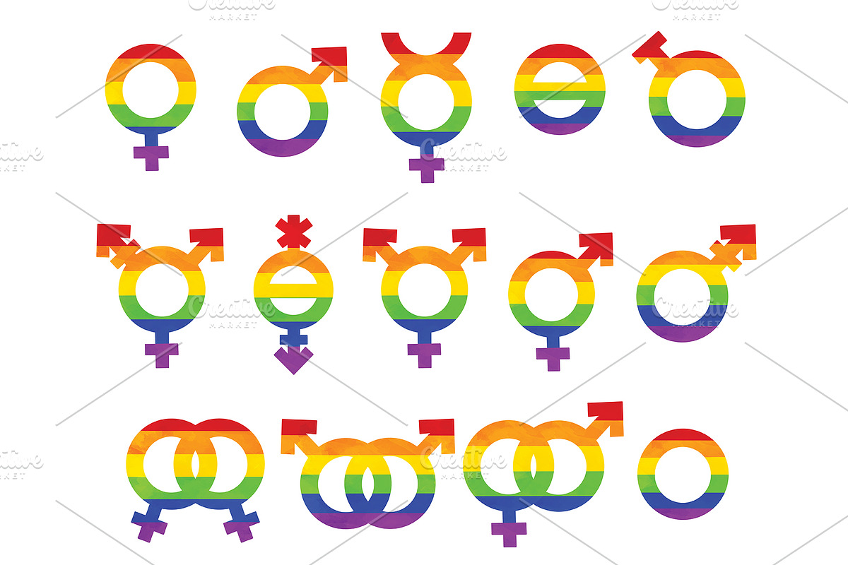 Pride Gender Symbols Clipart, an Illustration by SugarPickle Clip Art (Photo 2 of 2)