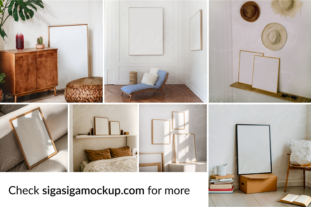 Poster Frame Mockup Set 6 PSD, a Product Mockup by SigaSigaMockup (Photo 5 of 5)
