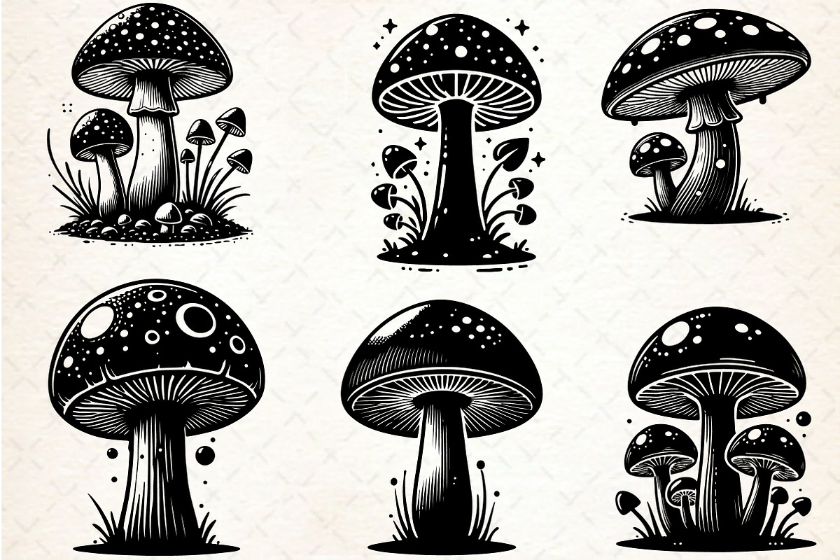 Mushroom SVG & PNG Silhouette Vector, an Illustration by Rose Art (Photo 2 of 5)