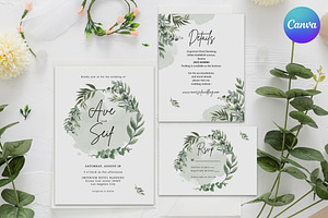 Eucalyptus Wedding Invitation Canva, an Invitation Template by Aarley Kaiven