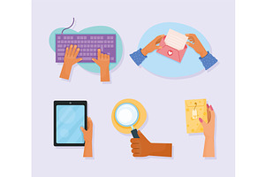 hands doing activities, an Object Illustration by studiogstock
