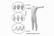 Male Low Poly Base Mesh in T-Pose, a Characters & Person 3D Model by VK Studio (Thumbnail 11 of 11)