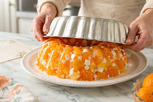 Jello salad with mandarin oranges be, a Photo by Dvoevnore photos