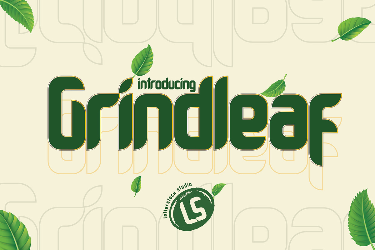 Grindleaf, a Font by LetterStock (Photo 1 of 6)