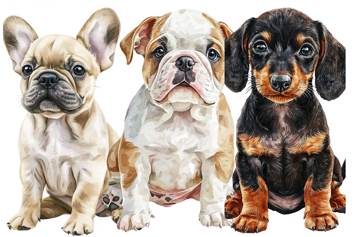 Watercolor Puppies Clipart, an Animal Illustration by PrintHaven Designs (Photo 5 of 10)