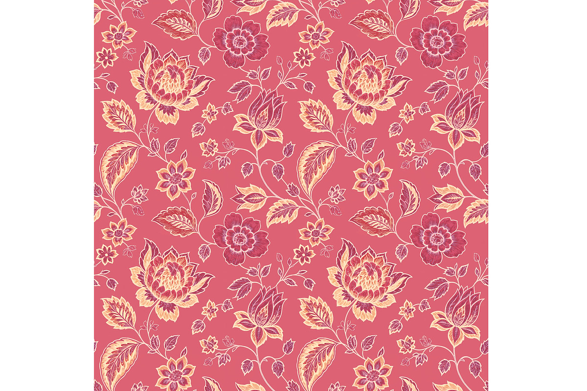 Pink Vintage Floral Seamless Repeat, a Pattern Graphic by Sharon Schwalbe (Photo 3 of 4)