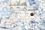 Toile Nursery Clipart Chinoiserie, an Illustration by BigCakeBee (Thumbnail 1 of 4)