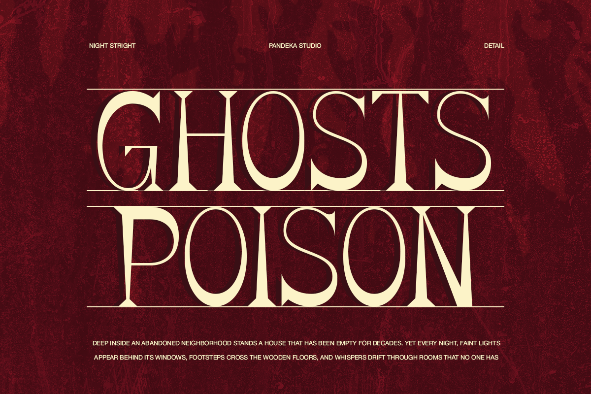 Night Stright - Horror Display Font, a Serif Font by Pandeka Studio (Photo 3 of 9)
