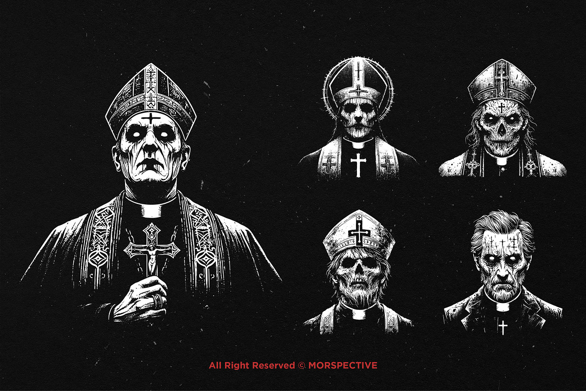 10 Bundle Dark Art Priest Devil, an Illustration by Morspective (Photo 3 of 7)