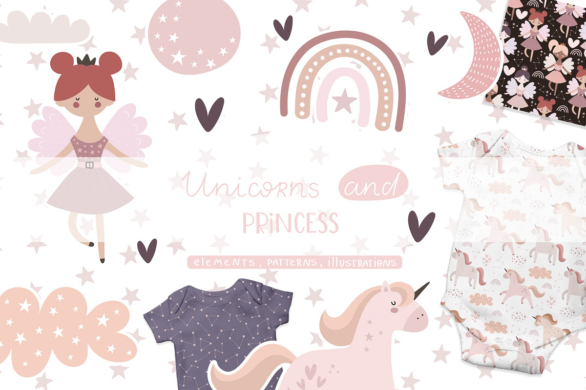 Unicorns and Princess, a Background Graphic by AnnieArt (Photo 1 of 7)
