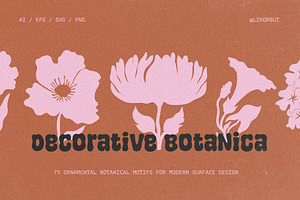 Decorative Botanica 75 Floral Motifs, a Decorative Illustration by likorbut