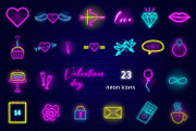 Valentines Day Neon Vector Icons, an Outline Icon by kh_cat (Thumbnail 1 of 3)