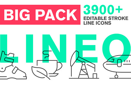 LINEO Big Pack - 3900+ icons, an Outline Icon by sharpnose