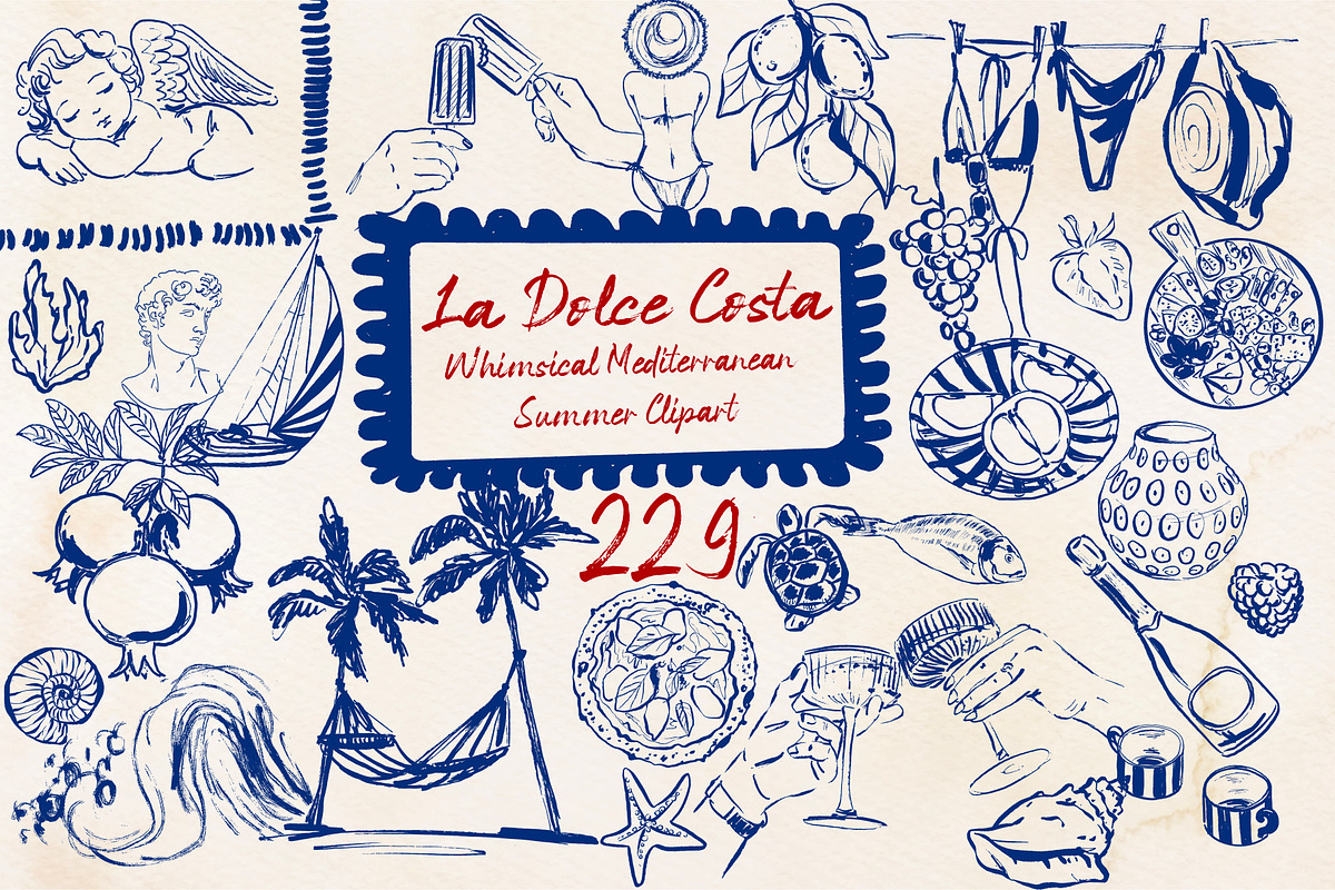 Whimsical Mediterranean Summer, a Decorative Illustration by HabitusDesigns (Photo 1 of 14)