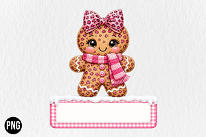 Gingerbread Girl Christmas Custom, a Seasonal Illustration by CraftArtStudio