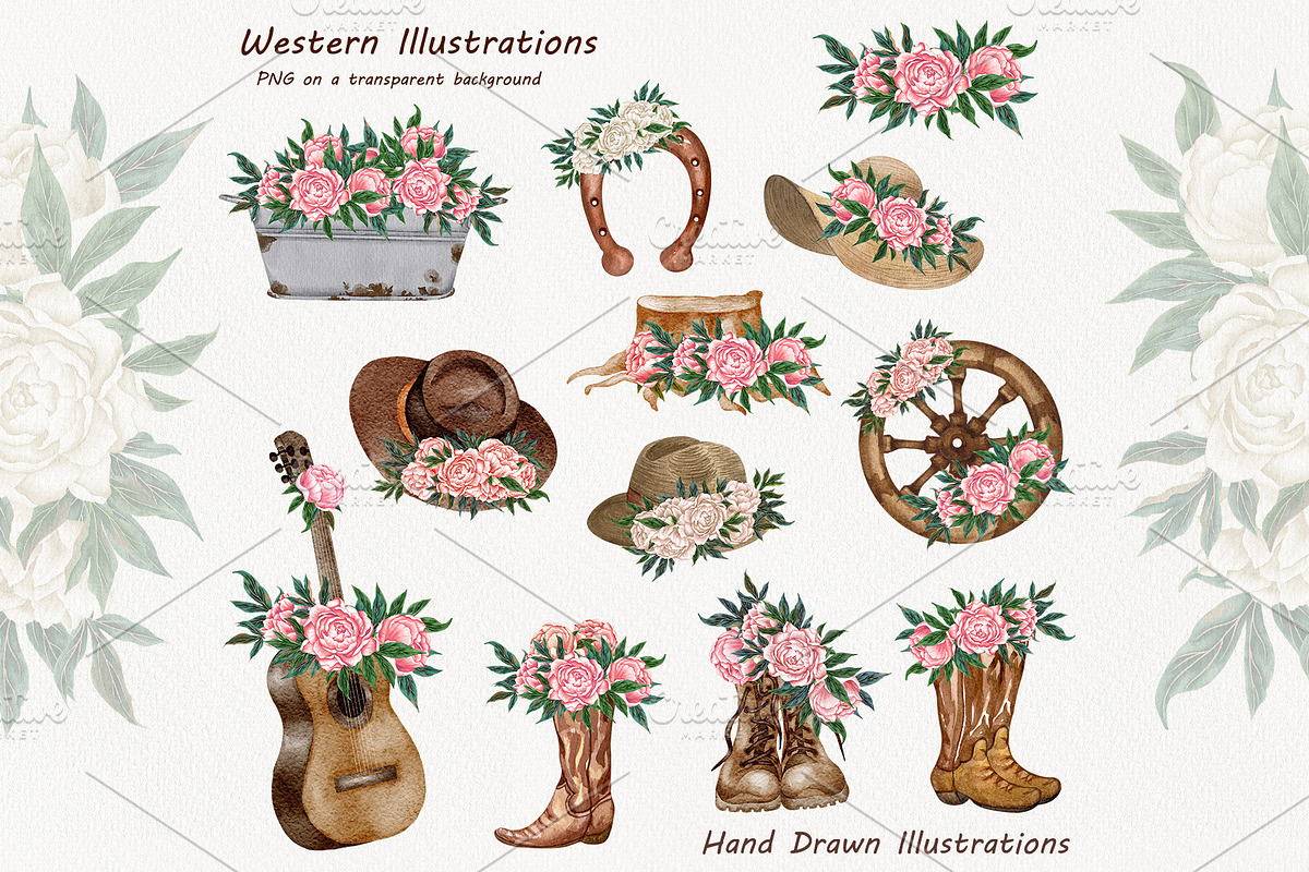 Western Cowboy Boots Watercolour Cli, a Decorative Illustration by BarvArt (Photo 4 of 7)