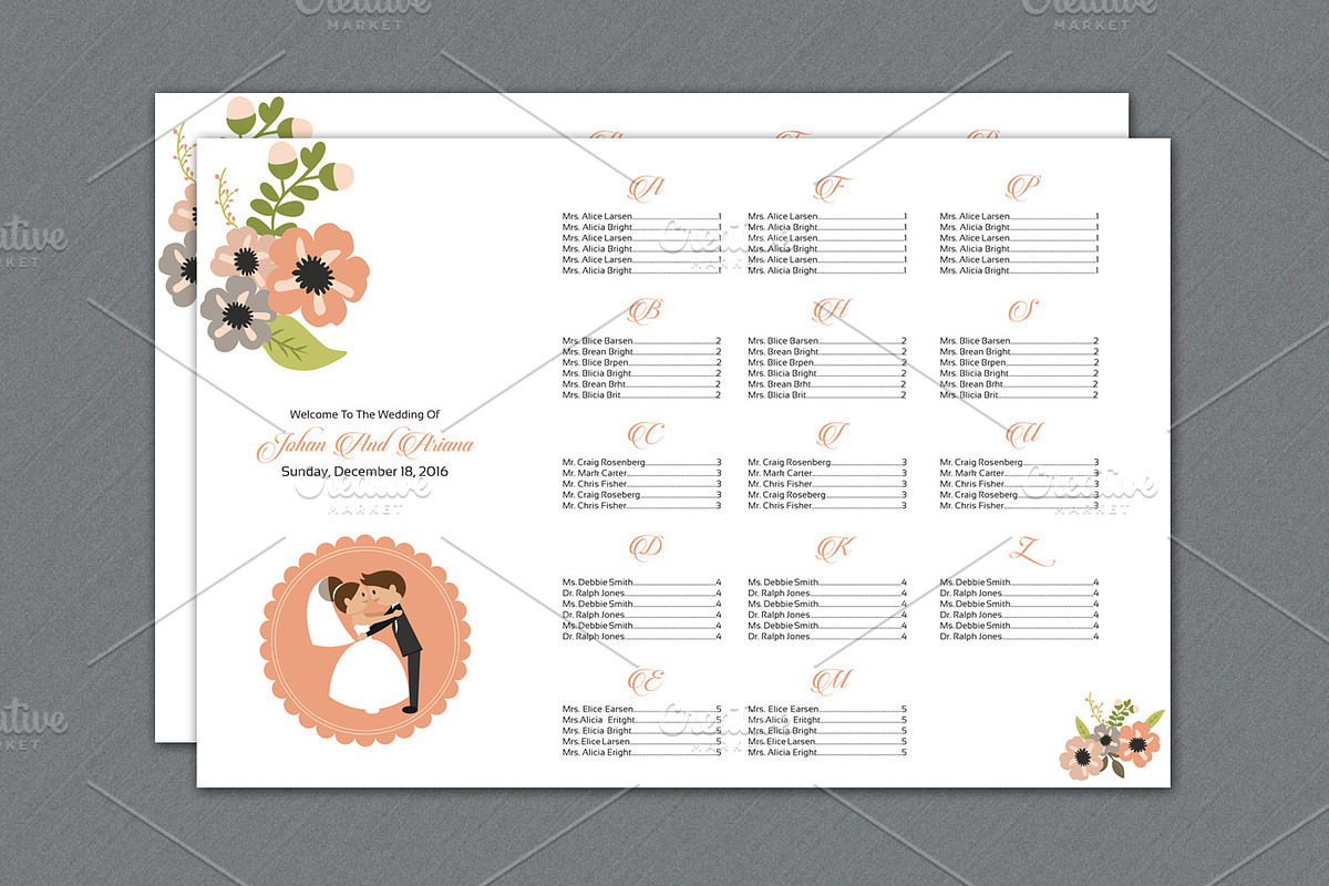 Wedding Seating Chart Template, an Invitation Template by retrographix (Photo 2 of 3)